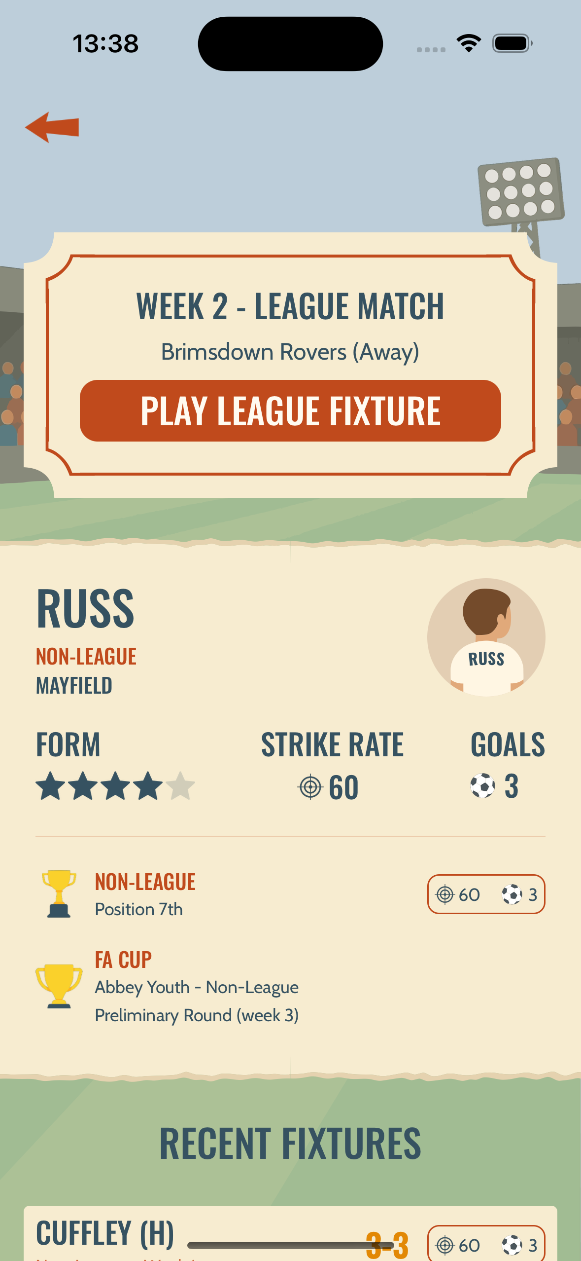 Striker's Instinct Career Mode